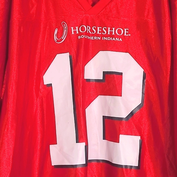 Horseshoe Casino Southern Indiana "The Boat" Red White Jersey #12 Mens Size 2XL - Picture 10 of 13